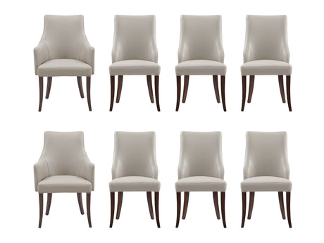 8-Piece Connie Dining Chair and Arm Chair in Light Grey - Ornate Home