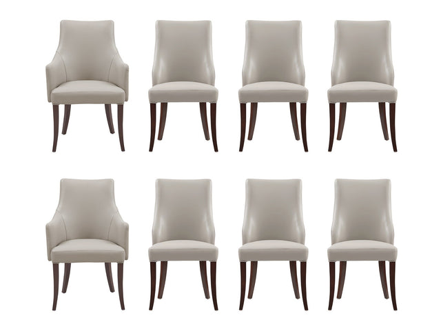 8-Piece Connie Dining Chair and Arm Chair in Light Grey - Ornate Home