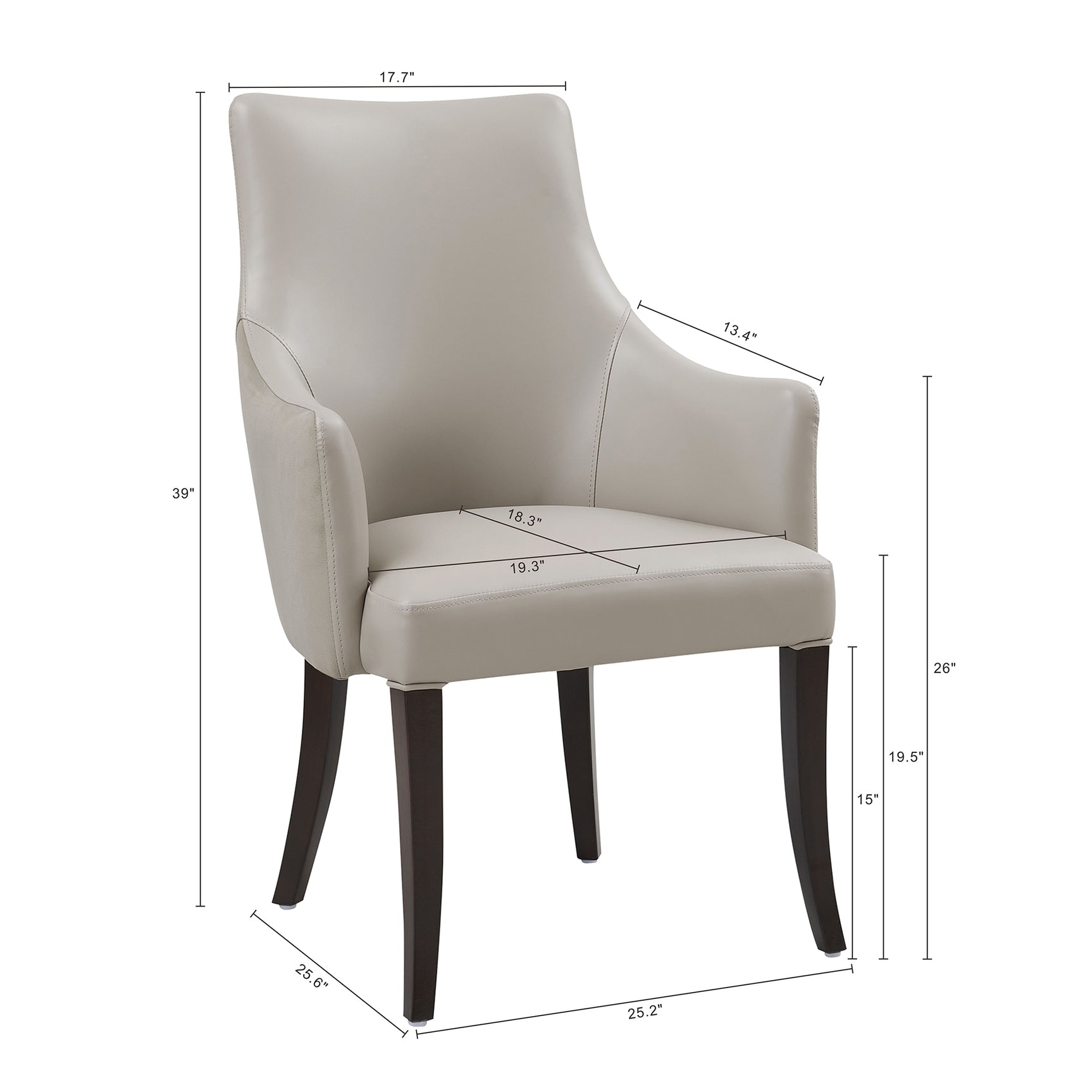 8-Piece Connie Dining Chair and Arm Chair in Light Grey - Ornate Home