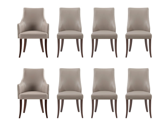 8-Piece Connie Dining Chair and Arm Chair in Taupe - Ornate Home