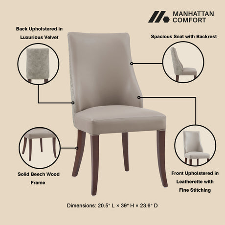 8-Piece Connie Dining Chair and Arm Chair in Taupe - Ornate Home