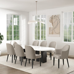 8-Piece Hillman Dining Chair and Arm Chair in Light Grey - Ornate Home