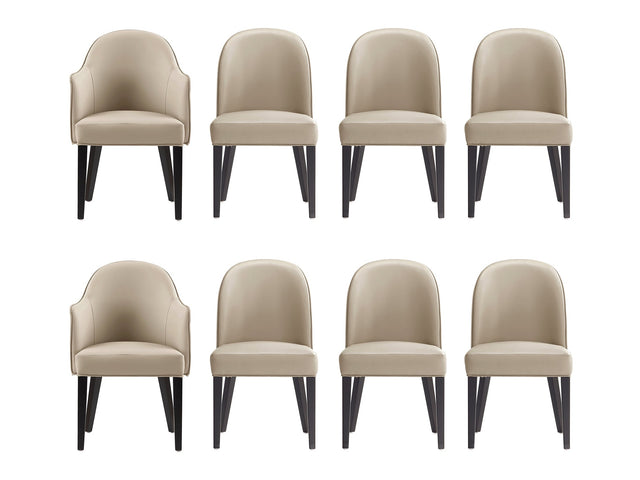8-Piece Hillman Dining Chair and Arm Chair in Sand - Ornate Home