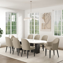 8-Piece Hillman Dining Chair and Arm Chair in Sand - Ornate Home