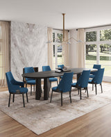8-Piece Kara Dining Side and Arm Chairs in Blue - Ornate Home