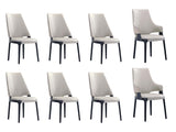 8-Piece Kara Dining Side and Arm Chairs in Light Grey - Ornate Home