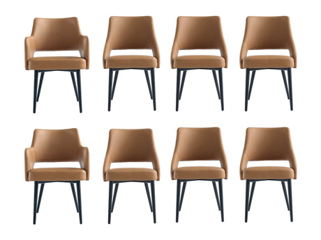 8-Piece Tremont Dining Chair in Saddle - Ornate Home