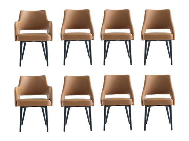 8-Piece Tremont Dining Chair in Saddle - Ornate Home