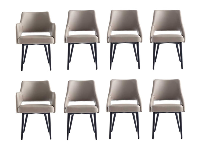 8-Piece Tremont Dining Chair in Taupe - Ornate Home