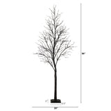 8' Pre-Lit Halloween Deluxe Black Twig Artificial Tree with 216 Orange & Purple LED Lights