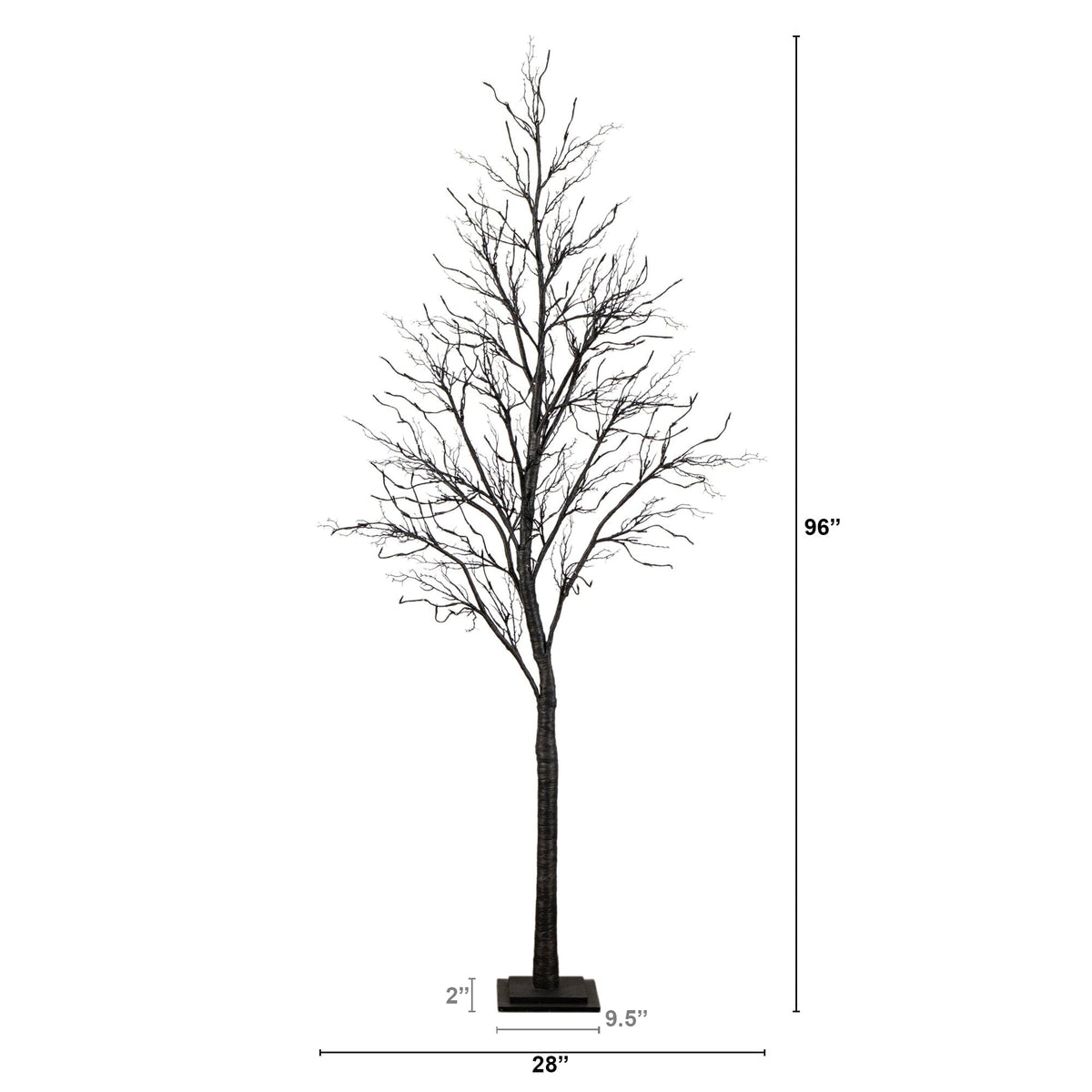 8' Pre-Lit Halloween Deluxe Black Twig Artificial Tree with 216 Orange & Purple LED Lights
