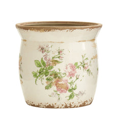 8” Tuscan Ceramic Floral Print Planter - Ornate Home