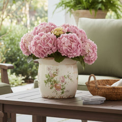 8” Tuscan Ceramic Floral Print Planter - Ornate Home