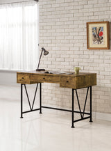 Analiese Rustic Nutmeg 3-drawer Writing Desk - Ornate Home