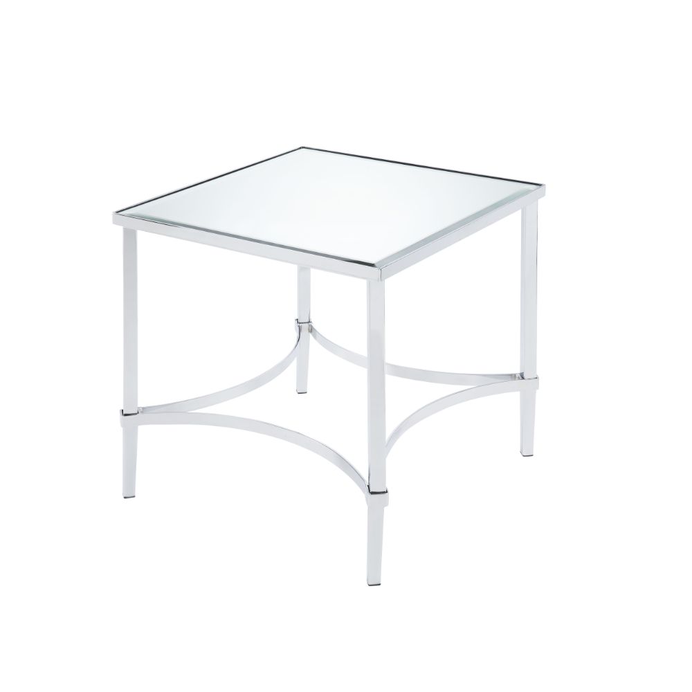 Petunia Mirrored/Chrome End Table