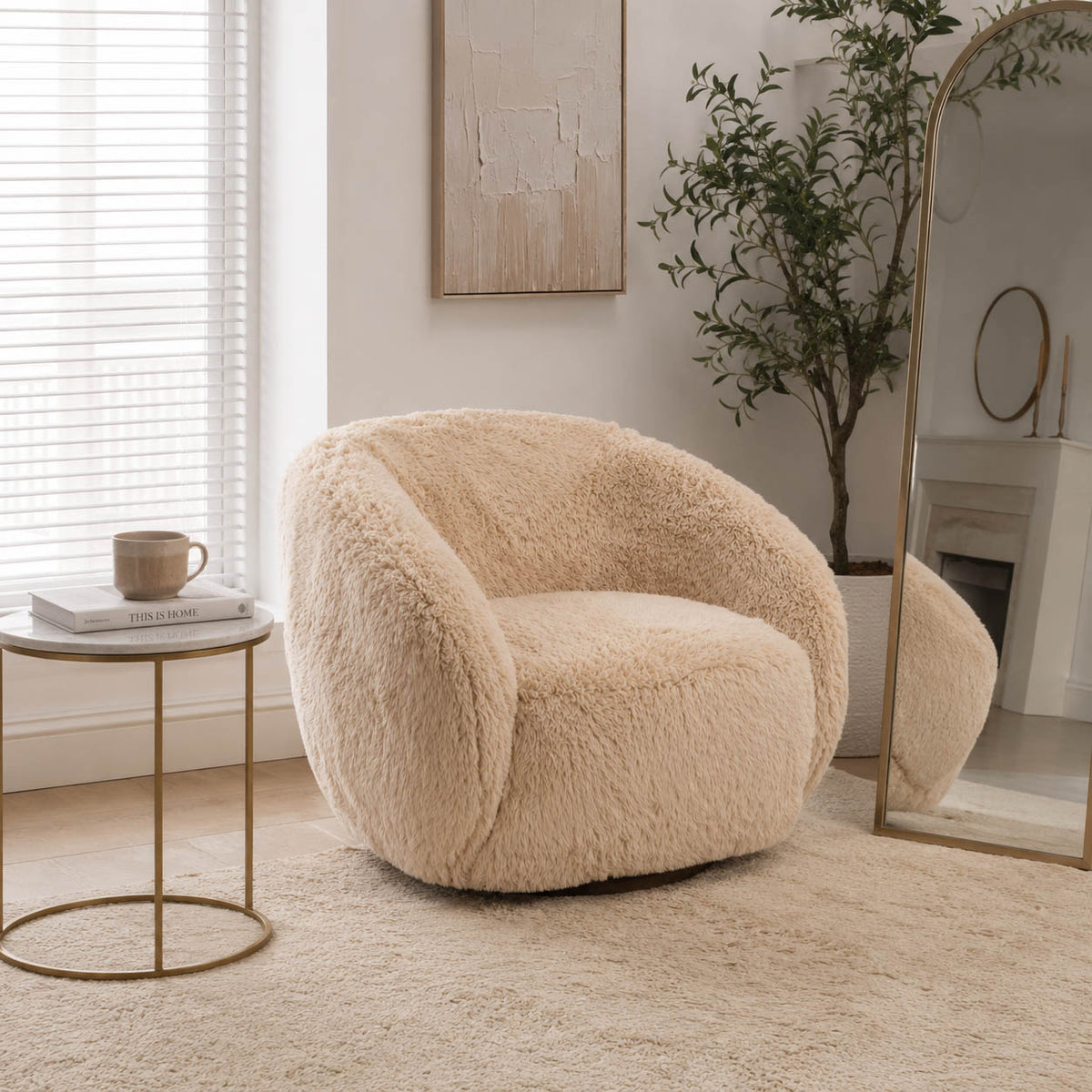 Del Rio Sand Roundback Swivel Chair