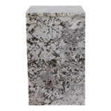 Sunol White/Black Marble Pedestal Accent Table