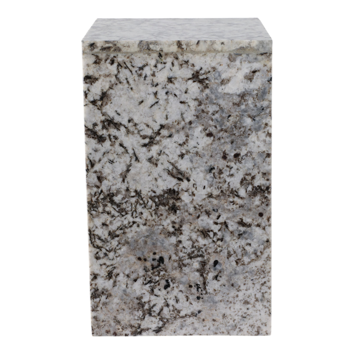 Sunol White/Black Marble Pedestal Accent Table