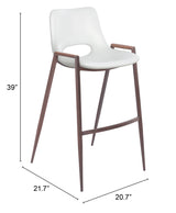 Desi White & Walnut Barstool (Set of 2)
