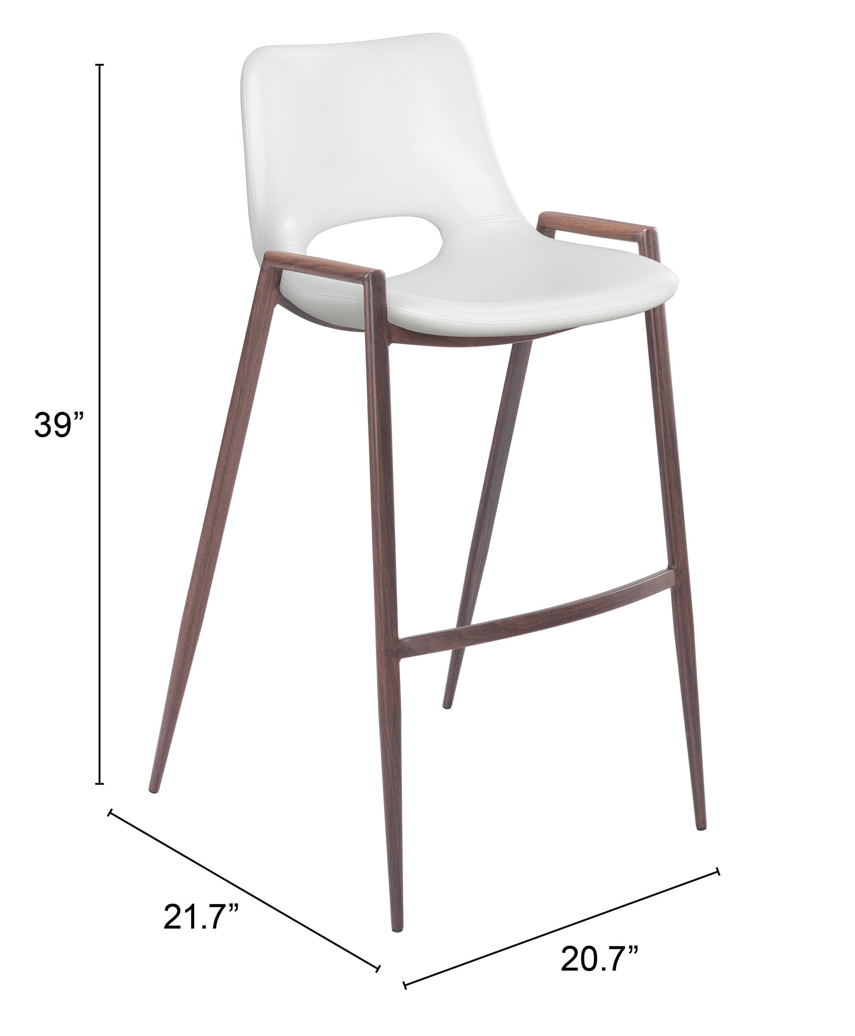 Desi White & Walnut Barstool (Set of 2)