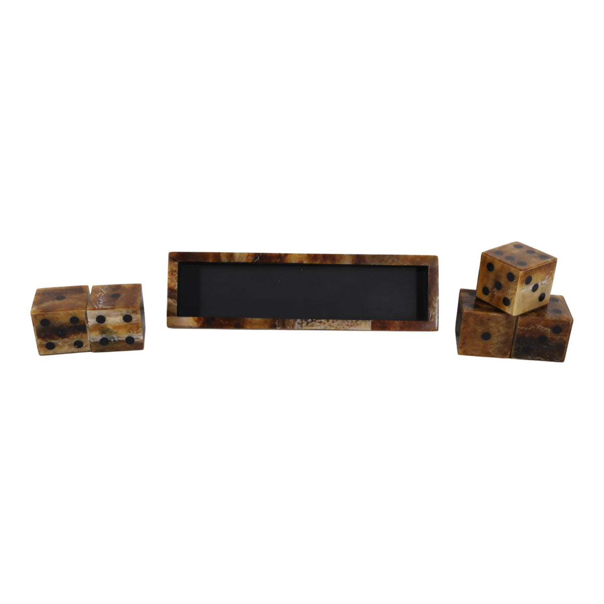Pauma Valley Brown/Black Tortoise Resin Dice Set