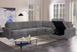 Haven Gunmetal 7-Piece Sleeper Sectional with Sliding Seats and Storage