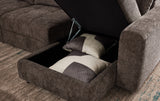 Haven Gunmetal 7-Piece Sleeper Sectional with Sliding Seats and Storage