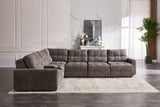 Haven Gunmetal 7-Piece Sleeper Sectional with Sliding Seats and Storage