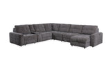 Haven Gunmetal 7-Piece Sleeper Sectional with Sliding Seats and Storage