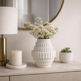 Hayes White Textured Staggered Vase