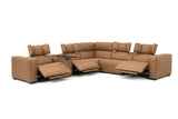 Rally Pro Caramel 6-Piece Power Reclining Sectional with Console and Immersive Sound System