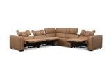 Rally Pro Caramel 6-Piece Power Reclining Sectional with Console and Immersive Sound System