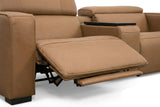 Rally Pro Caramel 6-Piece Power Reclining Sectional with Console and Immersive Sound System