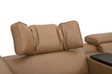 Rally Pro Caramel 6-Piece Power Reclining Sectional with Console and Immersive Sound System