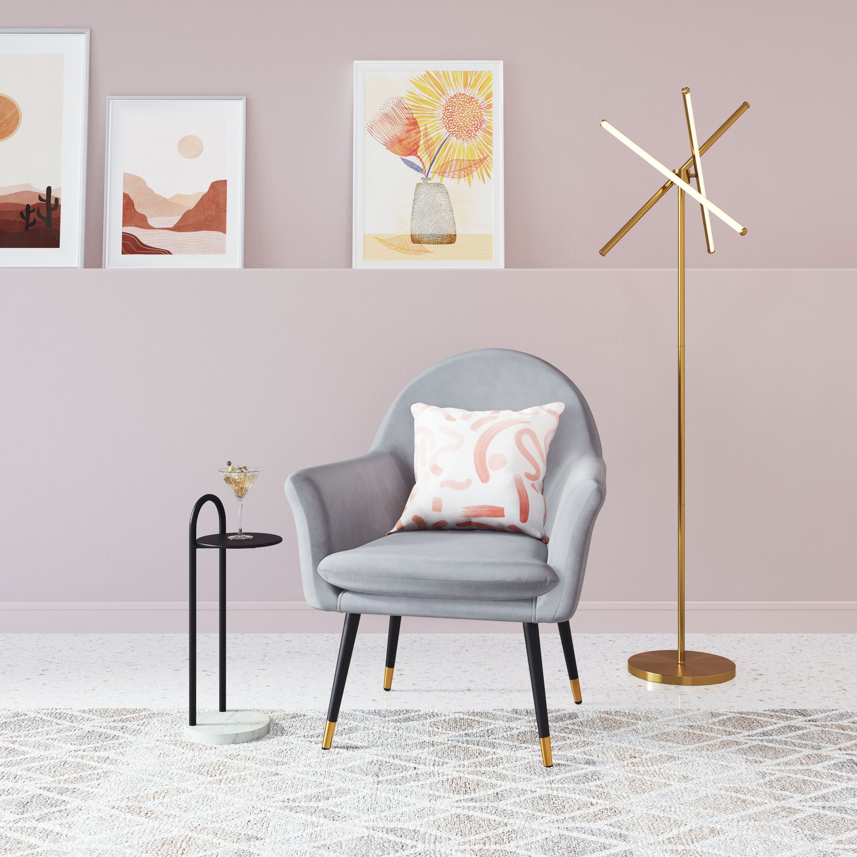 Garza Brass Floor Lamp