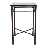 Colma Clear/Antique Brass Thick Glass Top Square Accent Table