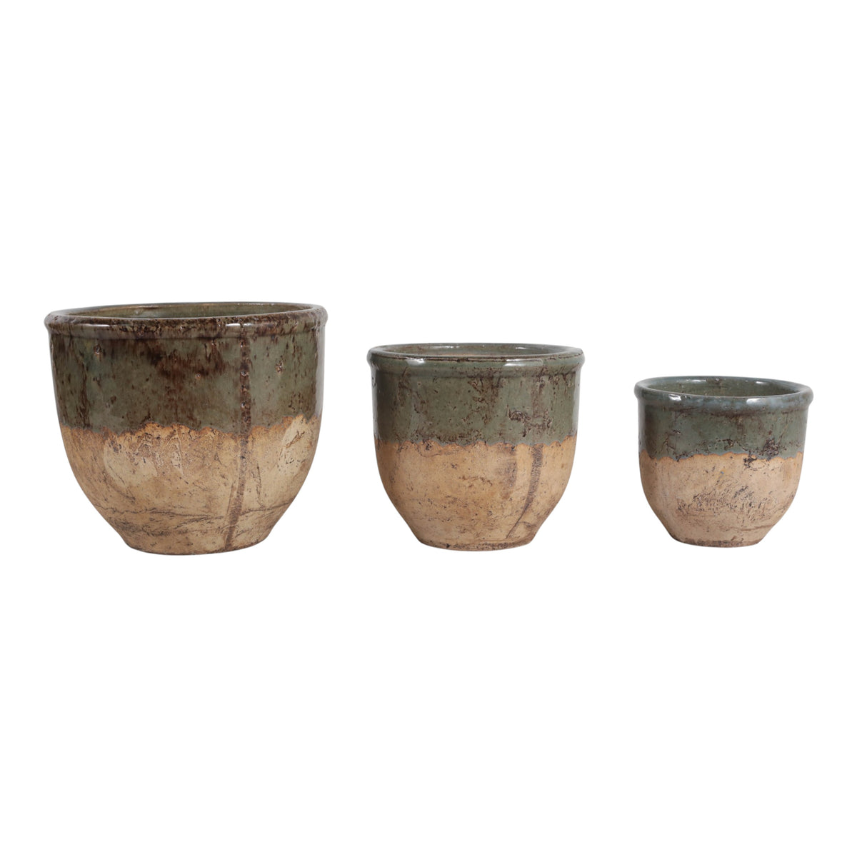 Hayfordway Green/Brown Terracotta Planter Pots (Set of 3)