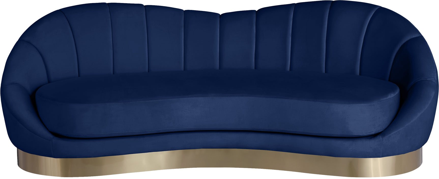 Sunshore Navy 91.5" Velvet Upholstered Sofa
