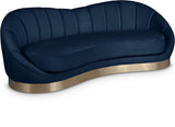 Sunshore Navy 91.5" Velvet Upholstered Sofa