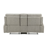 Plume Silver Double Reclining Loveseat With Center Console