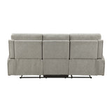 Plume Silver Double Reclining Sofa