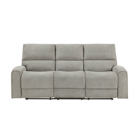 Plume Silver Double Reclining Sofa