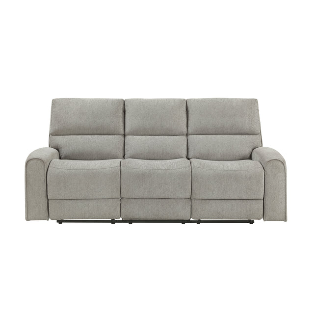 Plume Silver Double Reclining Sofa