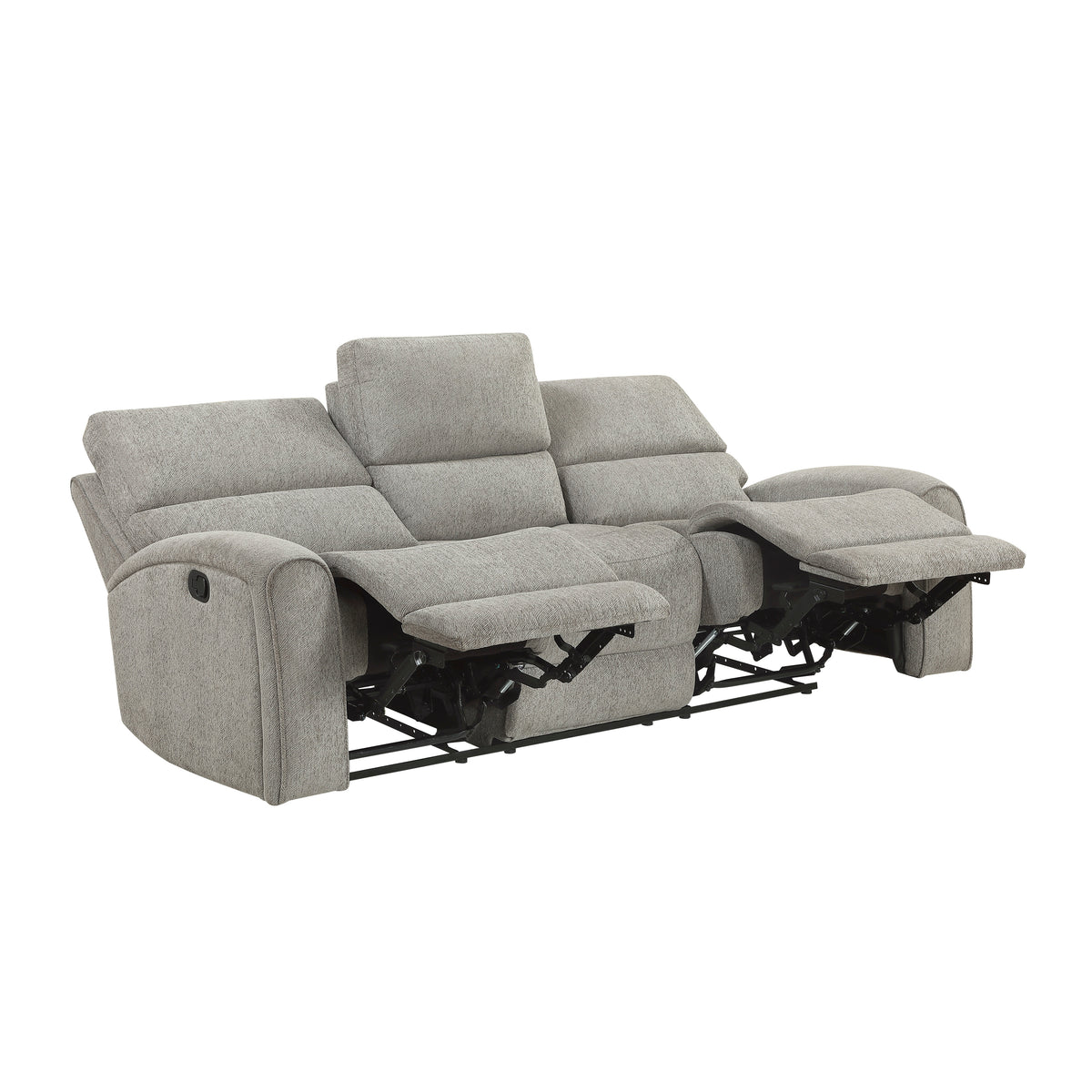Plume Silver Double Reclining Sofa