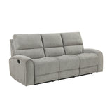 Plume Silver Double Reclining Sofa