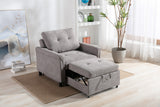 Hannah Gray 35"W Woven Fabric Convertible Sleeper Chair