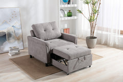 Hannah Gray 35"W Woven Fabric Convertible Sleeper Chair