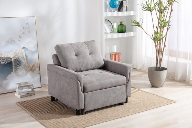 Hannah Gray 35"W Woven Fabric Convertible Sleeper Chair