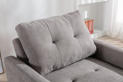 Hannah Gray 35"W Woven Fabric Convertible Sleeper Chair