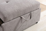 Hannah Gray 35"W Woven Fabric Convertible Sleeper Chair